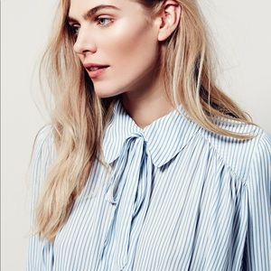 Free people, striped long sleeve blouse (Size S)